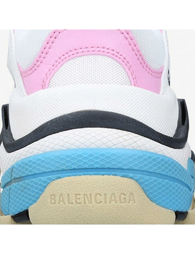 Shop Balenciaga Triple S Suede And Mesh Trainers In Pink+comb