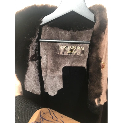 Pre-owned Saint Laurent Brown Beaver Coat