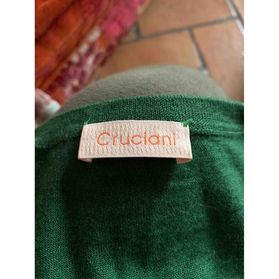 Pre-owned Cruciani Cashmere Mini Dress In Green