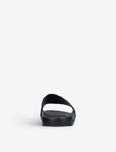 Shop Gucci Pursuit Quilted Matelassé Rubber Sliders In Black