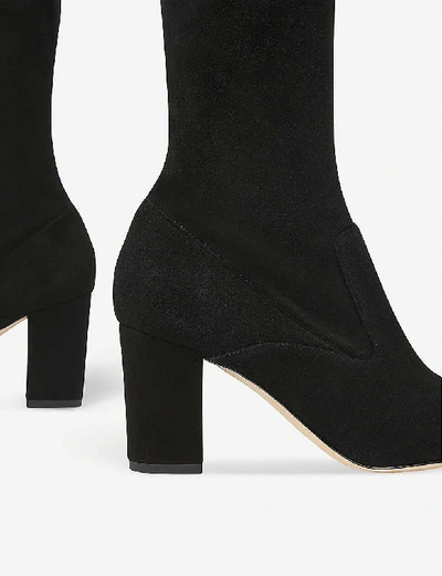 Shop Lk Bennett Womens Bla-black Zira Over-the-knee Stretch-suede Boots 3