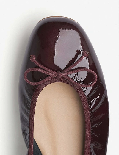 Shop Lk Bennett Womens Red-burgundy Trilly Patent Leather Ballerina Flats 41
