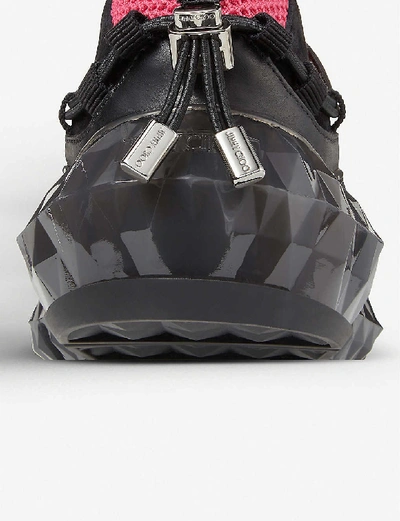 Shop Jimmy Choo Diamond Trail/f Mesh And Leather Trainers In Bubble