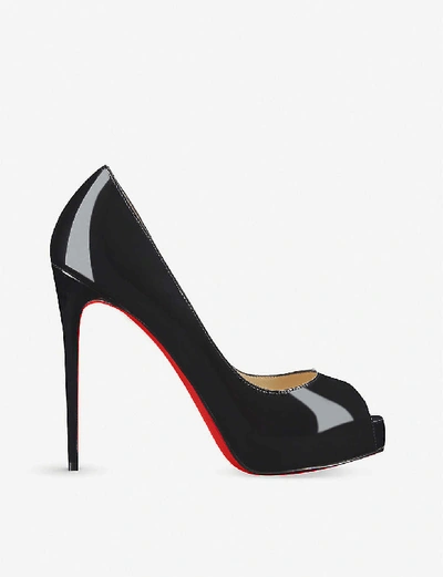 Shop Christian Louboutin New Very Prive 120 Patent-leather Courts In Black