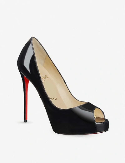 Shop Christian Louboutin New Very Prive 120 Patent-leather Courts In Black