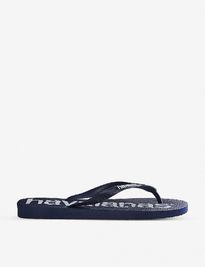 Havaianas Top Logomania Rubber Flip-flops In Navy Blue
