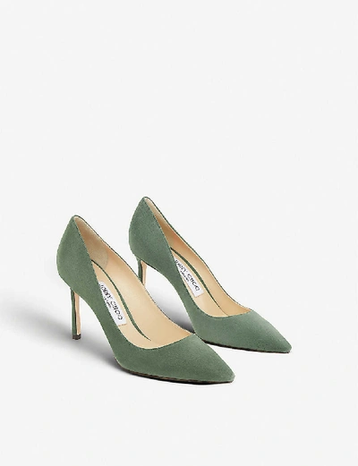 Shop Jimmy Choo Romy 85 Suede Courts In Cactus