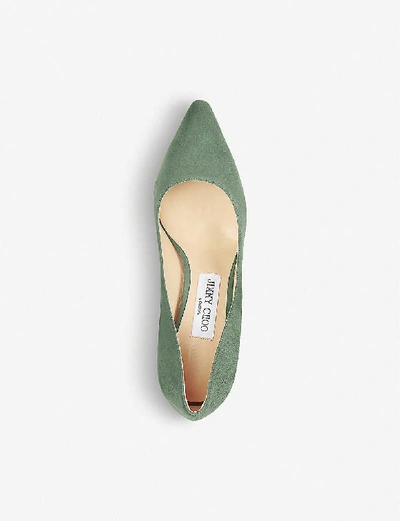 Shop Jimmy Choo Romy 85 Suede Courts In Cactus