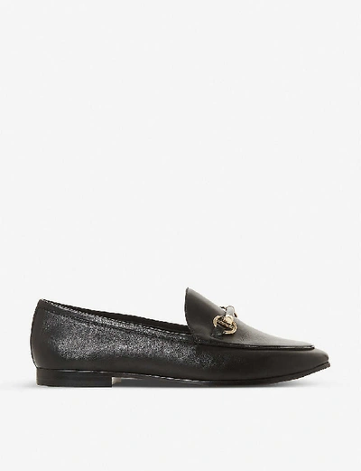 Shop Dune Guiltt Snaffle Trim Leather Loafers In Black-leather