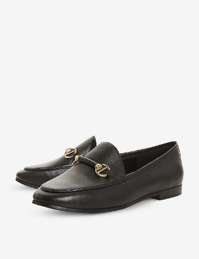 Shop Dune Guiltt Snaffle Trim Leather Loafers In Black-leather