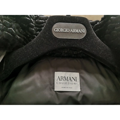 GIORGIO ARMANI Pre-owned Faux Fur Peacoat In Black