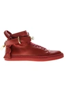 Buscemi Clasp Detail Lace-up Sneakers - Red
