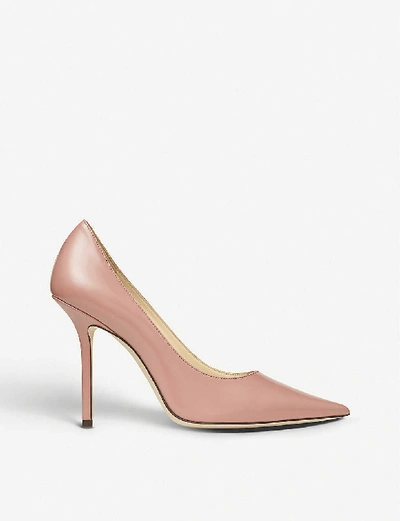 Shop Jimmy Choo Love 100 Liquid-leather Courts In Blush