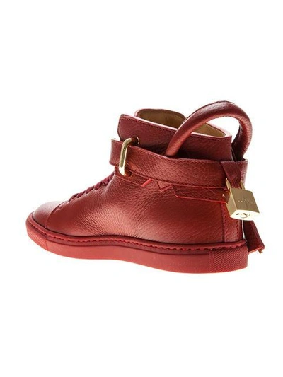 Shop Buscemi Clasp Detail Lace-up Sneakers - Red