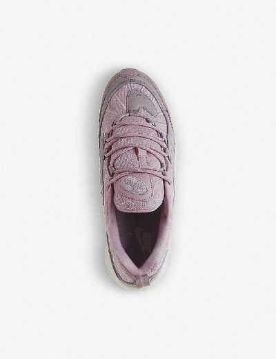 Shop Nike Air Max 98 Leather Trainers In Plum Chalk