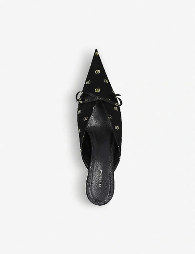 Shop Balenciaga Knife Satin Heeled Mules In Blk/other