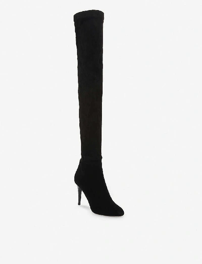 Shop Jimmy Choo Toni Stretch-suede Over-the-knee Boots In Black/black
