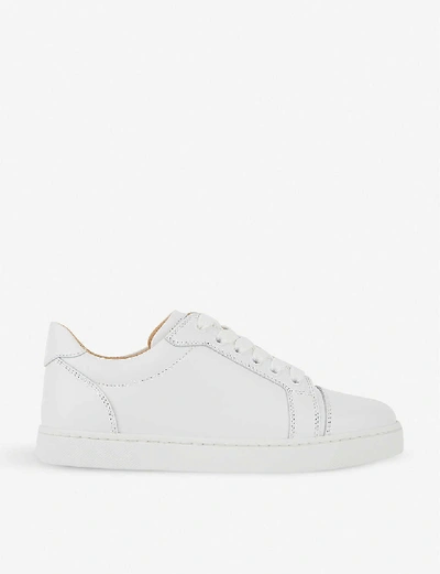 Shop Christian Louboutin Women's Bianco Vieira Leather Trainers