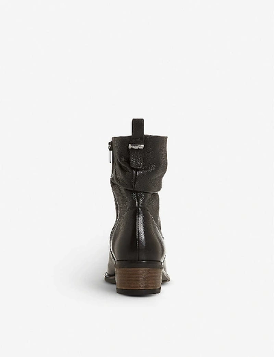 Shop Dune Pagers Ruched Ankle Boot In Black-leather
