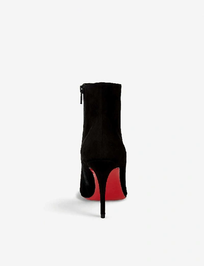 Shop Christian Louboutin Womens Black Eloise Booty 85 Veau Velours B 3.5