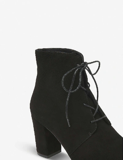 Shop Lk Bennett Lira Lace-up Suede Ankle Boots In Bla-black