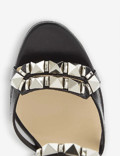 Shop Christian Louboutin Galerietta 100 Leather Sandals In Black/silver