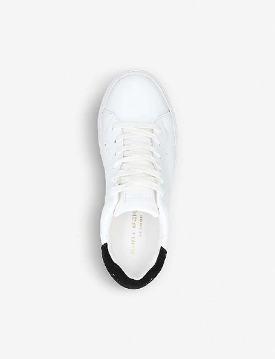 Kurt Geiger Laney Leopard-print Leather Platform Trainers In White/blk