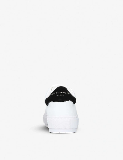 Shop Kurt Geiger Laney Leather Trainers In White/blk