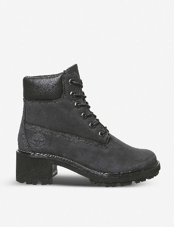 timberland black heeled boots