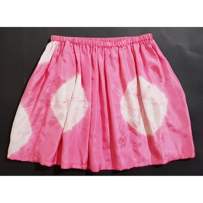 Pre-owned Brigitte Bardot Silk Mid-length Skirt In Pink
