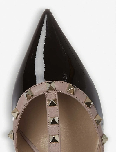 Valentino Garavani Two-tone Leather Rockstud Pumps In Black/beige