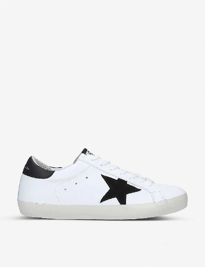 Shop Golden Goose Superstar Low-top Leather And Suede Trainers In Winter Wht