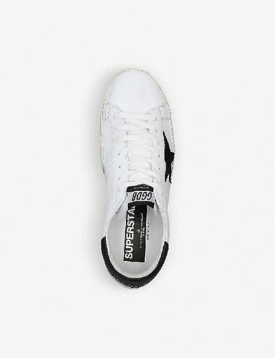 Shop Golden Goose Superstar Low-top Leather And Suede Trainers In Winter Wht