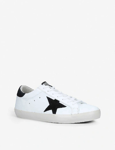 Shop Golden Goose Superstar Low-top Leather And Suede Trainers In Winter Wht