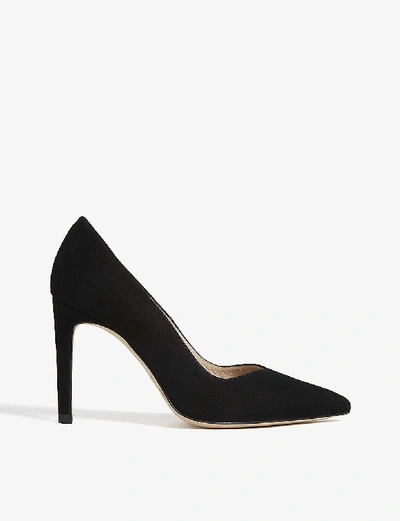 Shop Sandro Womens Black Pointed-toe Suede Courts