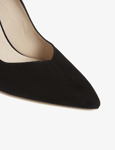 Shop Sandro Womens Black Pointed-toe Suede Courts