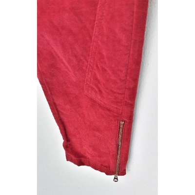 Pre-owned Ted Baker Velvet Trousers In Red