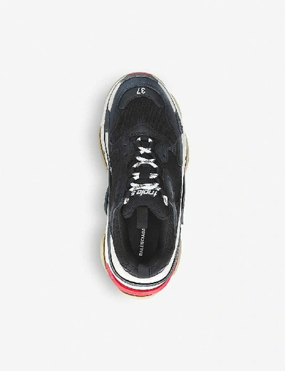 Shop Balenciaga Triple S Leather And Mesh Trainers In Blk/other