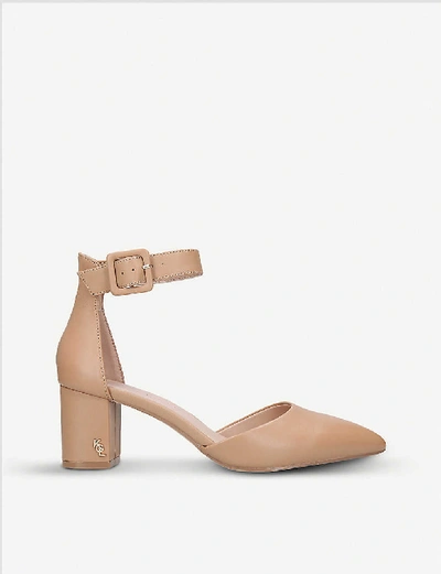 Shop Kurt Geiger London Womens Camel Burlington Buckled Leather Courts