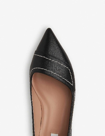 Shop Lk Bennett Polly Pointed Leather Shoes In Bla-black