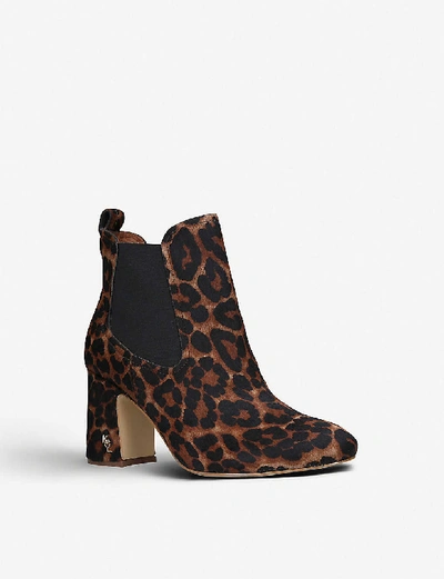 Shop Kurt Geiger Raylan Leopard-print Pony Hair Ankle Boots In Cream Comb