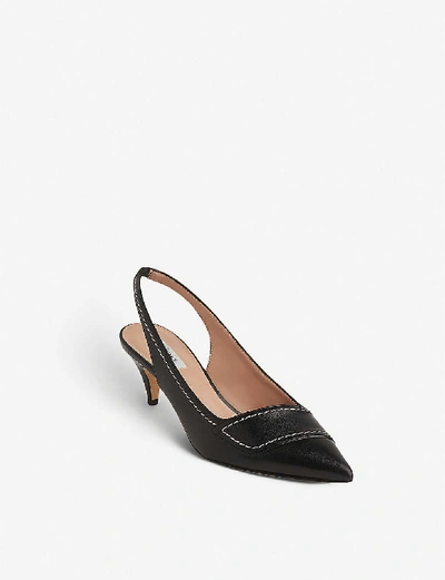 Shop Lk Bennett Hiedi Pointed-toe Leather Courts In Bla-black
