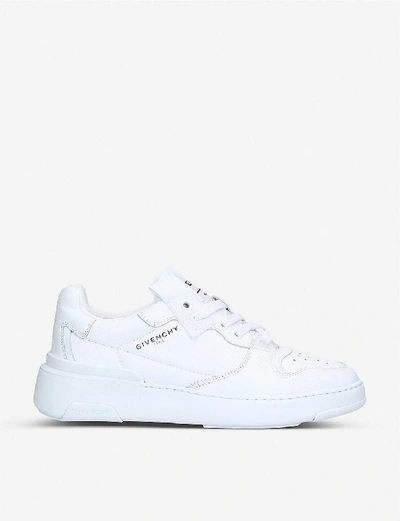 Shop Givenchy Womens White Wing Grained-leather Low-top Trainers 7