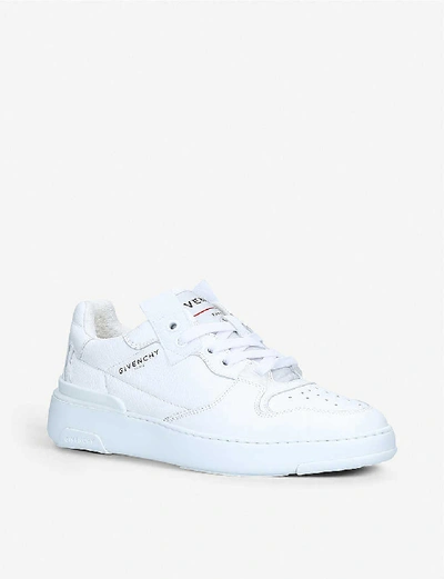 Shop Givenchy Womens White Wing Grained-leather Low-top Trainers 7