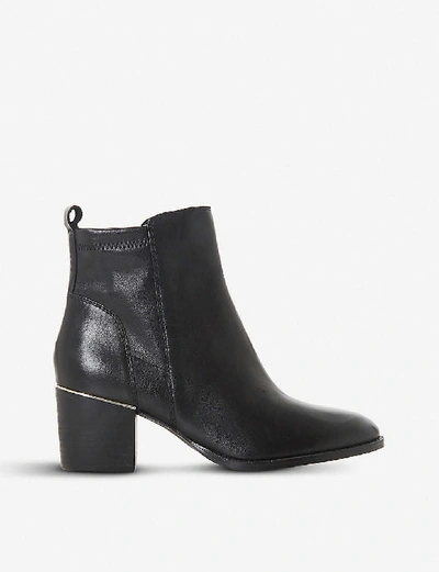 Shop Dune Penndra Metal-trim Leather Ankle Boots In Black-leather
