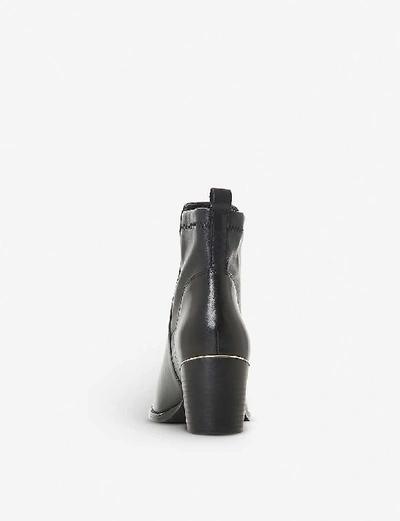 Shop Dune Penndra Metal-trim Leather Ankle Boots In Black-leather