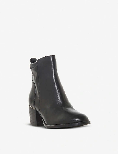 Shop Dune Penndra Metal-trim Leather Ankle Boots In Black-leather