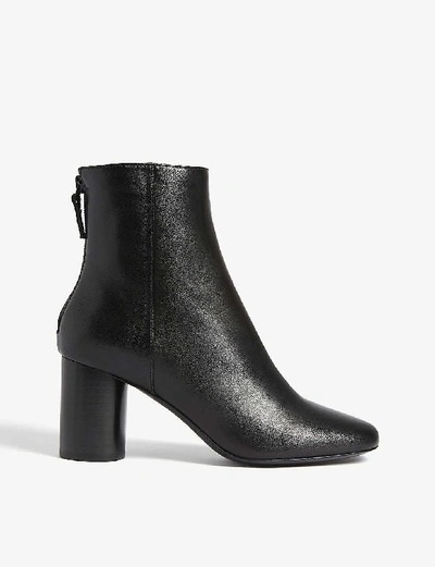 Shop Sandro Womens Black Leather Ankle Boots 38