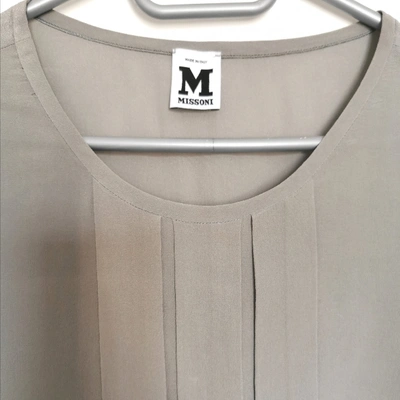Pre-owned M Missoni Silk Tunic In Grey