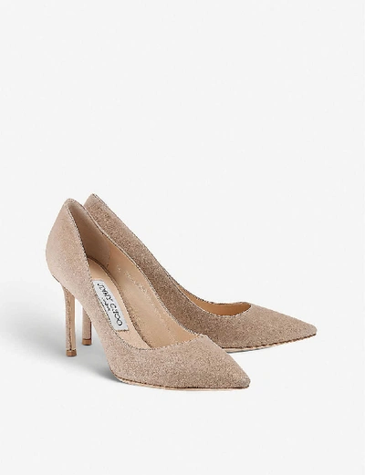 Shop Jimmy Choo Romy 85 Suede Nude